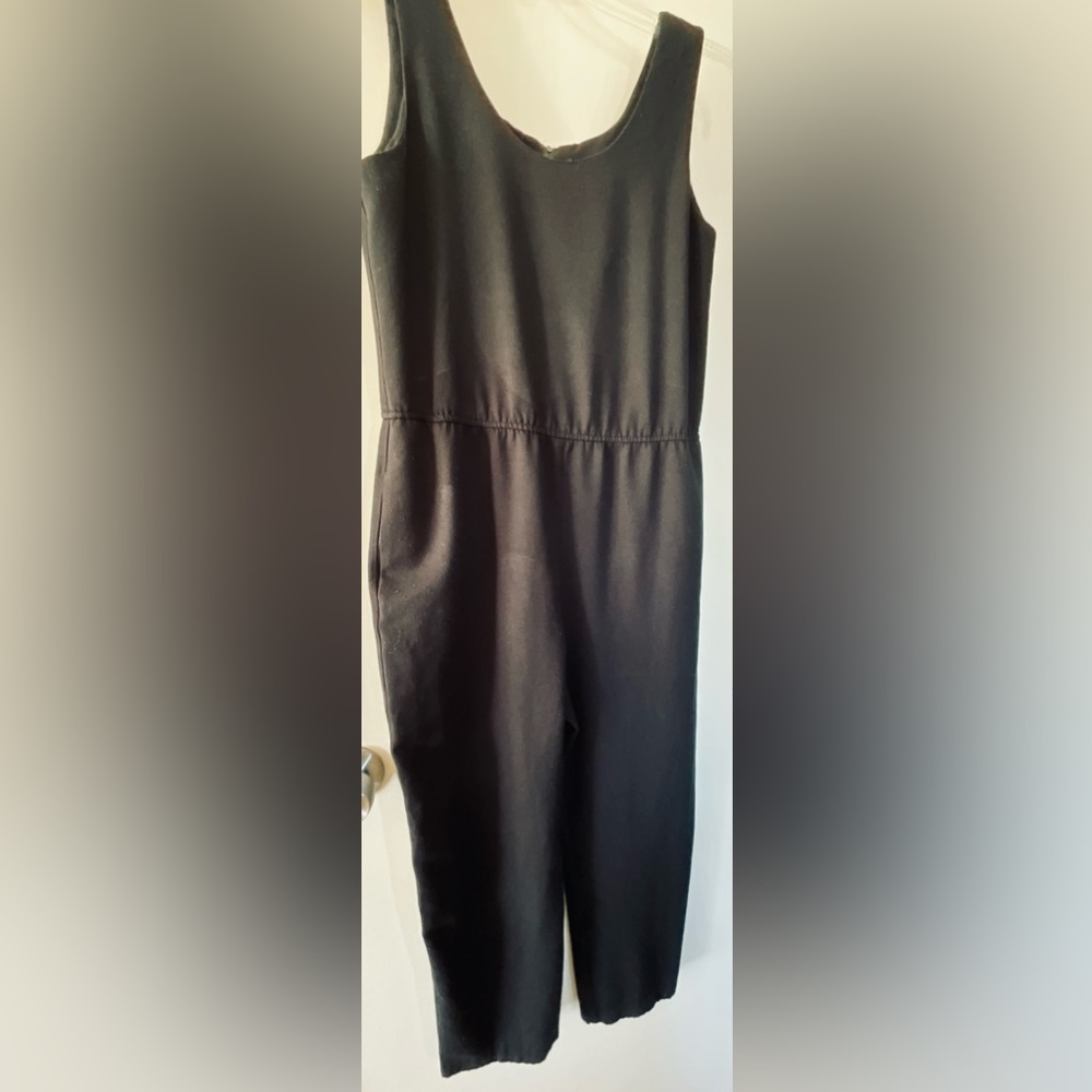 VTG Taurus II Black Jumpsuit Romper Side Pockets Back Zipper Sleeveless